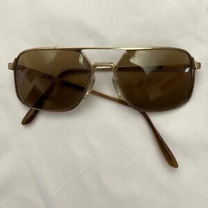 Air Optics AO Aviator Sunglasses Z47 140 Gold Metal Frame RARE Shape FAIR READ
